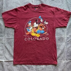 Men's Vintage 90's Disney Mickey Mouse Unlimited Maroon Colorado T Shirt Sz XL